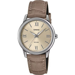 Casio Γυναικείο Ρολόι με Καφέ Δερμάτινο Λουράκι LTP-1303LL-7A