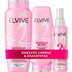 L'Oreal Paris Glycolic Gloss Σετ Περιποίησης Μαλλιών Σαμπουάν 400ml + Conditioner 300ml + Serum 150ml