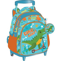 Must Dinosaur Scooter Σχολική Τσάντα Τρόλεϊ Νηπιαγωγείου Πολύχρωμη 587303