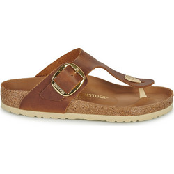 Birkenstock Gizeh Big Buckle Δερμάτινες Γυναικείες Σαγιονάρες Ανατομικές Καφέ 1018745