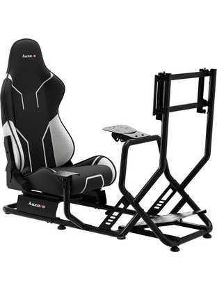 Huzaro Speed 6.0 Καρέκλα Gaming Δερματίνης Μαύρη Λευκή