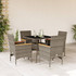 vidaXL Σετ Τραπεζαρία Κήπου Rattan 5τμχ Γκρι Μπεζ 3278706