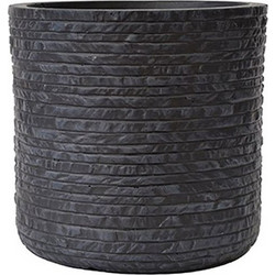 Plastona Mod Γλάστρα Στρογγυλή Πήλινη Μαύρη 25x24cm 00.03.34505