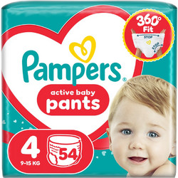 Pampers Active Baby Pants Πάνες Βρακάκι No4 9-15kg 54τμχ