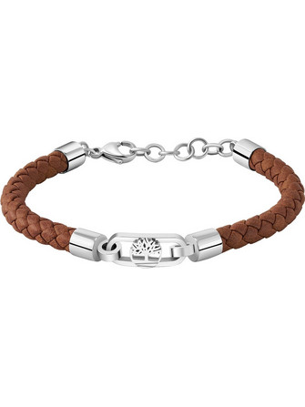 Timberland Ανδρικό Βραχιόλι Χειροπέδα από Δέρμα & Ατσάλι Ασημί TDAGB0003804
