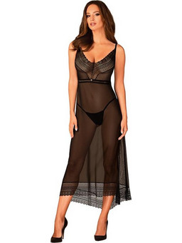 Obsessive Estiqua Sexy Babydoll See Through με Δαντέλα Μαύρο 5901688238394