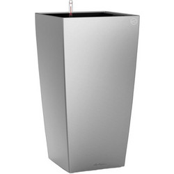 Lechuza Cubico Color 22 Αυτοποτιζόμενη Γλάστρα Εσωτερικού Χώρου Τετράγωνη Πλαστική Ασημί 22x22x41cm 18468