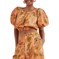 Desigual Safari Γυναικείο Καλοκαιρινό Crop Top Πορτοκαλί 22SWBW32-7011