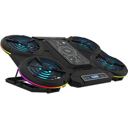 Aqirys AQRYSZENITHBK Cooling Pad Laptop έως 17" με 4 Ανεμιστήρες & Φωτισμό