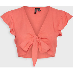 Vero Moda Γυναικείο Καλοκαιρινό Crop Top Κοραλί 10282510