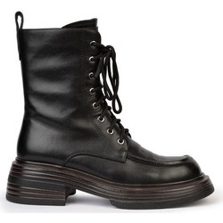 Versace 19V69 Γυναικεία Αρβυλάκια Δερμάτινα Μαύρα με Χοντρό Χαμηλό Τακούνι AM1571-0313