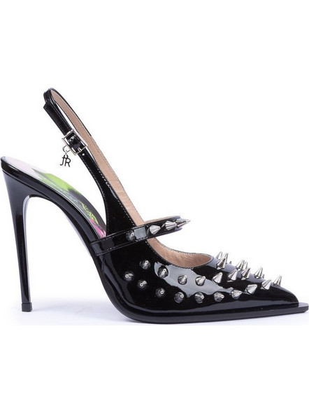 Richmond Γόβες Slingback Λουστρίνι με Τακούνι Στιλέτο Μαύρες 23127