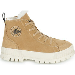 Palladium Pallashock Zip Warm Ανδρικά Αρβυλάκια Suede Μπεζ με Γούνα 74353-252