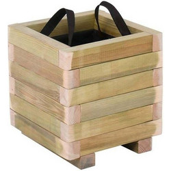 Woodwell Flower Pot Wood Γλάστρα Εξωτερικού Χώρου Τετράγωνη Ξύλινη 30x30x32cm Ε2230
