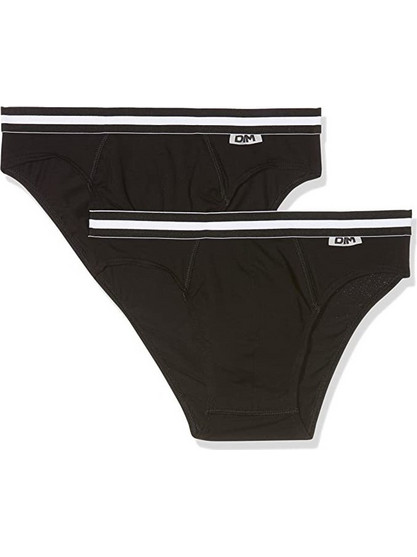 Dim Ανδρικά Σλιπ Βαμβακερά Μαύρα 2Pack D6577-DIM