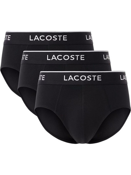 Lacoste Ανδρικά Σλιπ Βαμβακερά Μαύρα 3Pack 8H1293-031