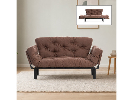 Megapap Nitta Διθέσιος Καναπές Κρεβάτι Καφέ 155x70x85cm GP061-00179