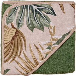 Abo Tropical Leaves Βρεφικό Μπουρνούζι Κάπα Πράσινο 75x75cm