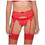 Milena By Paris Ζαρτιέρες με Δαντέλα See Through Κόκκινες 5408