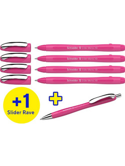 Schneider Slider Memo Pink Σετ Στυλό Διαρκείας 5τμχ 194150265