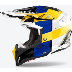 Airoh Aviator 3 Monarch Blue Yellow Κράνος Μηχανής Motocross