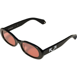 Off White OW1033 1025 Γυναικεία Γυαλιά Ηλίου Ορθογώνια Κοκάλινα Μαύρα με Πορτοκαλί Φακό