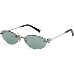 Tiffany & Co 3119D 600165 Γυναικεία Γυαλιά Ηλίου Οβάλ Μεταλλικά Ασημί με Πράσινο Φακό