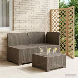 vidaXL Γωνιακός Καναπές Εξωτερικού Χώρου Rattan Εκρού 70x55x62cm 2τμχ 8011923
