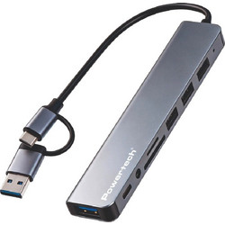 Powertech PTR-0205 USB Hub 3.0 USB-C με 8 Θύρες USB-A / USB-C / Card Reader
