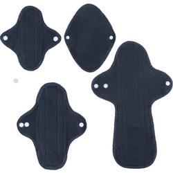 Terra Gaia Moon Anthracite Complete Set Επαναχρησιμοποιούμενες Σερβιέτες με Φτερά 4τμχ