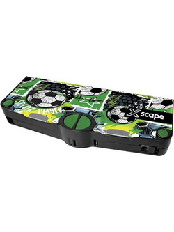 Graffiti Retro Xscape Football Κασετίνα με 2 Θήκες Μαύρη Πράσινη 269641