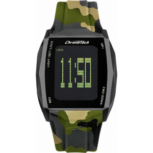 Chronotech Ψηφιακό Ανδρικό Ρολόι με Παραλλαγής Καουτσούκ Λουράκι RW0022