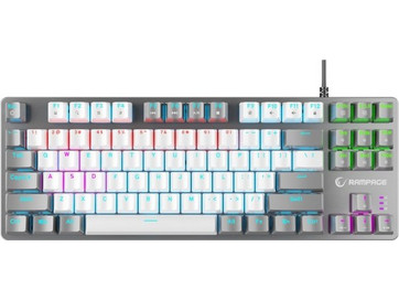 Rampage Snug K14 Μηχανικό Gaming Πληκτρολόγιο TenKeyLess RGB White Grey