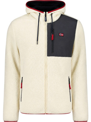 Norway Ανδρική Ζακέτα Fleece με Κουκούλα και Φερμουάρ Μπεζ 869509