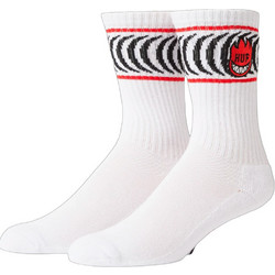Huf Spitfire Spiral Ανδρικές Κάλτσες Ψηλές με Σχέδια Λευκές SK00992