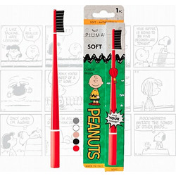 Piuma Peanuts Charlie Soft Παιδική Oδοντόβουρτσα Κόκκινη