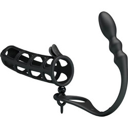 Pretty Love Love Hercules Penis Sheath Πρωκτική Σφήνα Ασύρματη με Δόνηση 37.5cm Μαύρη