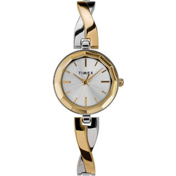Timex Γυναικείο Ρολόι με Ασημί Χρυσό Μεταλλικό Μπρασελέ TW2U69700