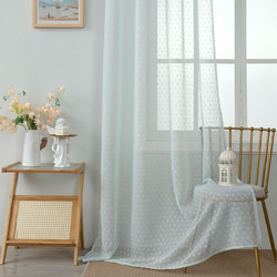WhiteEgg Παιδική Κουρτίνα με Τρέσα 270x300 K0142-5 Mint Green