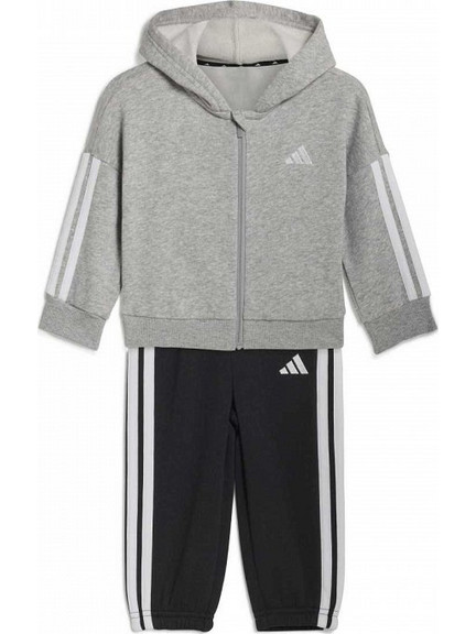 Adidas Βρεφικό Σετ Φόρμας Χειμωνιάτικο Γκρι Μαύρο JY8589