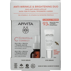 Apivita Anti-Wrinkle & Brightening Bee Tech Concentrates C15 Propolis Correct Serum 30ml + 5 Action Eye Serum 5ml