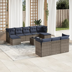 vidaXL Σετ Σαλόνι Κήπου Rattan 11τμχ Μπλε 3218341