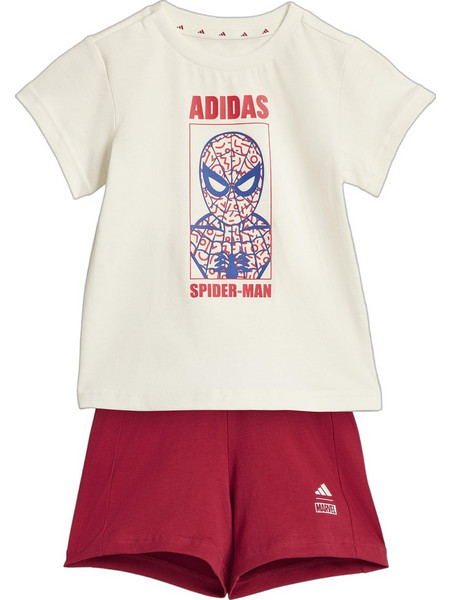 Adidas Marvel Spider-Man Βρεφικό Σετ για Αγόρι Καλοκαιρινό Λευκό Κόκκινο JZ3550