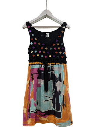 Missoni Mini Καλοκαιρινό Καθημερινό Φόρεμα Μεταξωτό Μαύρο 4D3VS235-M40223M