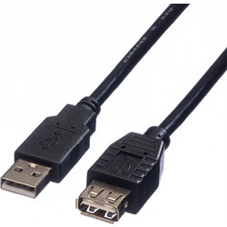 Roline 11.02.8947 Καλώδιο USB-A Male 2.0 to USB-A Female 0.8m Black