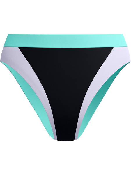 Speedo Colorblock Ψηλόμεσο Αθλητικό Bikini Slip Μαύρο Λευκό Τιρκουάζ 8-00480500334