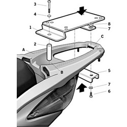 Shad Σχάρα Μηχανής για Honda SH 125 '00-'08 / 150 '01-'05