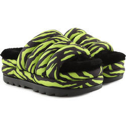 UGG Γυναικείες Παντόφλες Καλοκαιρινές Flatforms Πράσινες 1127075-KLM