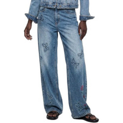 Desigual Γυναικείο Τζιν Παντελόνι Relaxed Εφαρμογή Μπλε 26WWDD07-5053