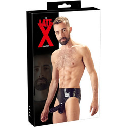 LateX Εσώρουχο Strap On με Dildo Μαύρο